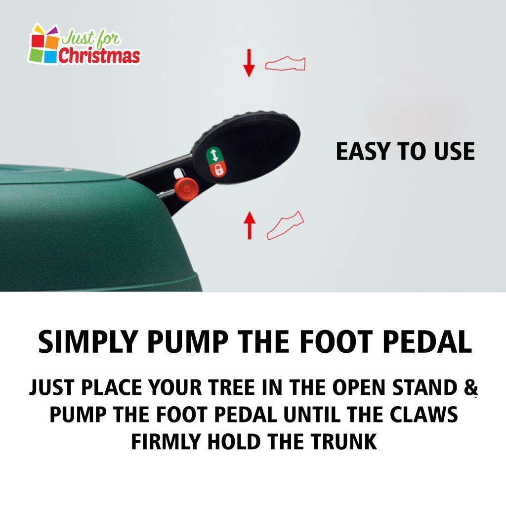 Heavy Duty Pedal Operated Real Christmas Tree Holder Stand With Water Tank 2.2m Heavy Duty Pedal Operated Real Christmas Tree Holder Stand With Water Tank 2.2m